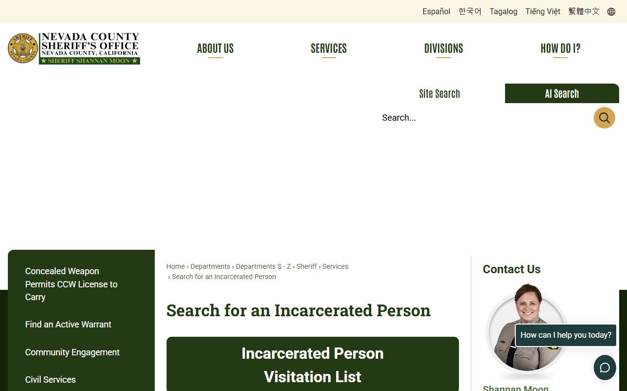 Wayne Brown Correctional Facility inmate search guidance for Sierra County inmates